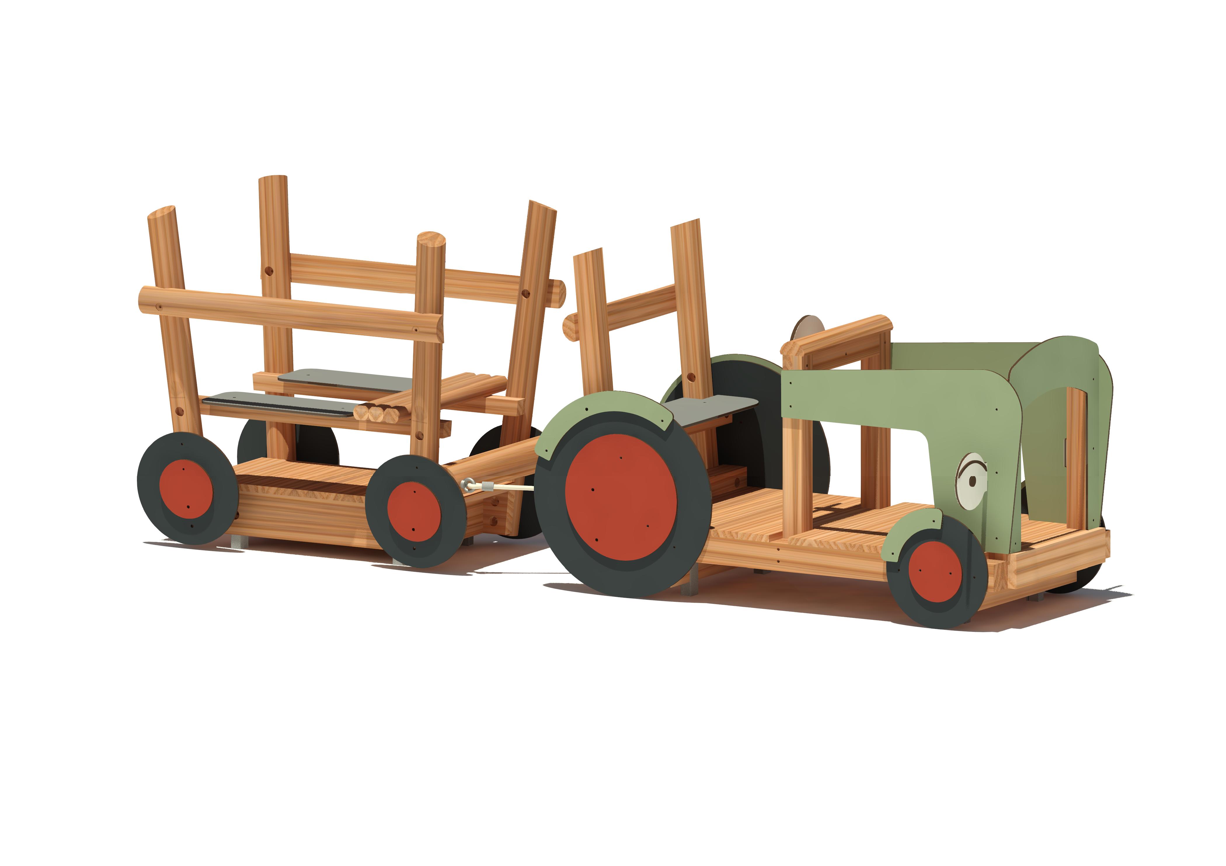 Traktor Fridolin mit Anhänger 1800, Maier Spielplatzgeräte