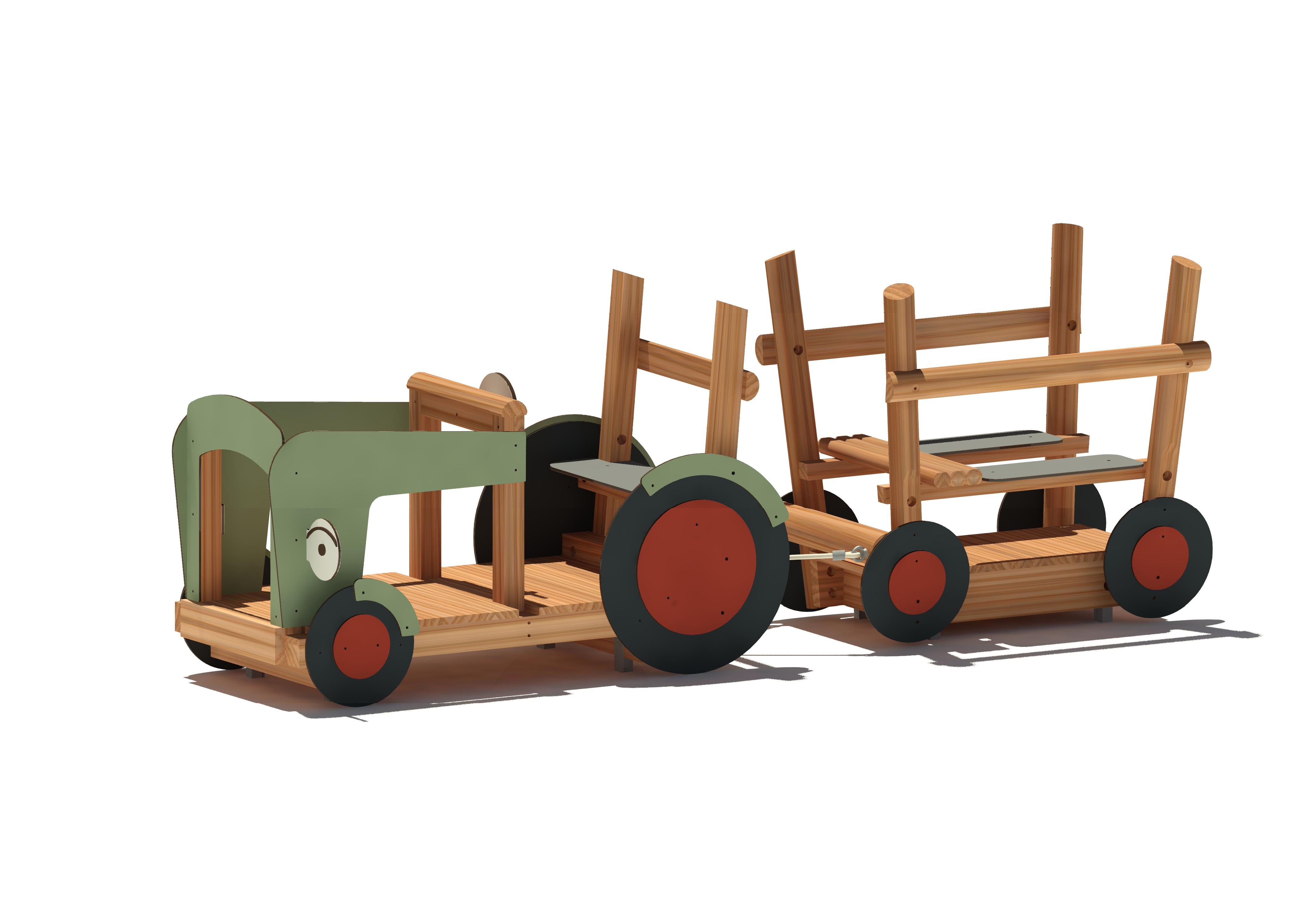 Traktor Fridolin mit Anhänger 1800 Ansicht 3
