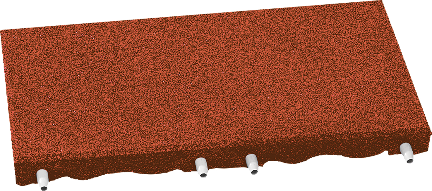 Fallschutzplatte 30 mm, Rot, 250 x 500 mm, FF 100, Maier Spielplatzgeräte