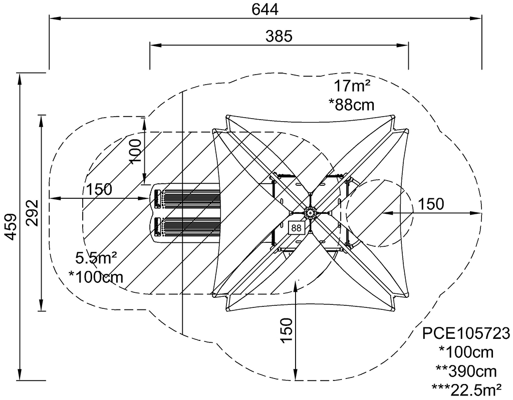 1-Turm-Spielanlage Performer mit Sonnensegel PCE105723 Ansicht 4