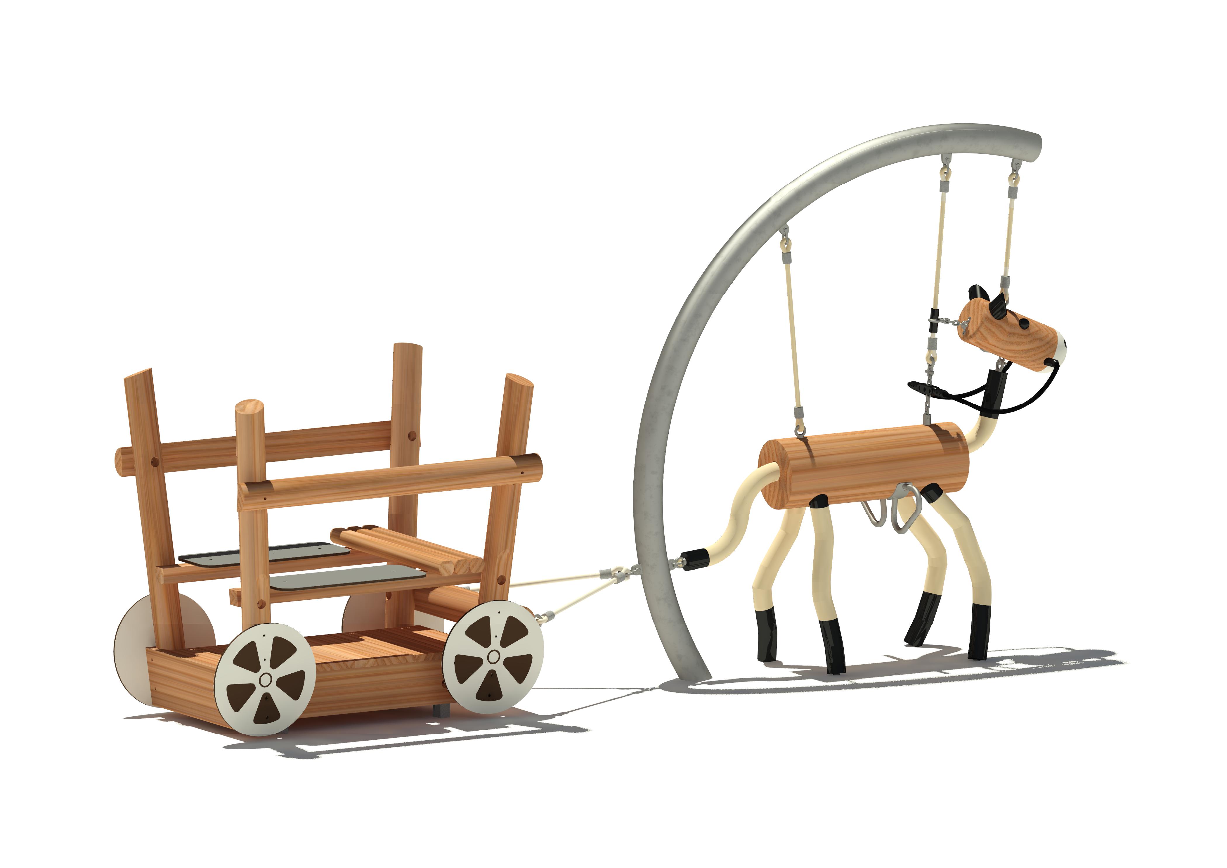 Wackelpferd mit Wagen 1844 Ansicht 3