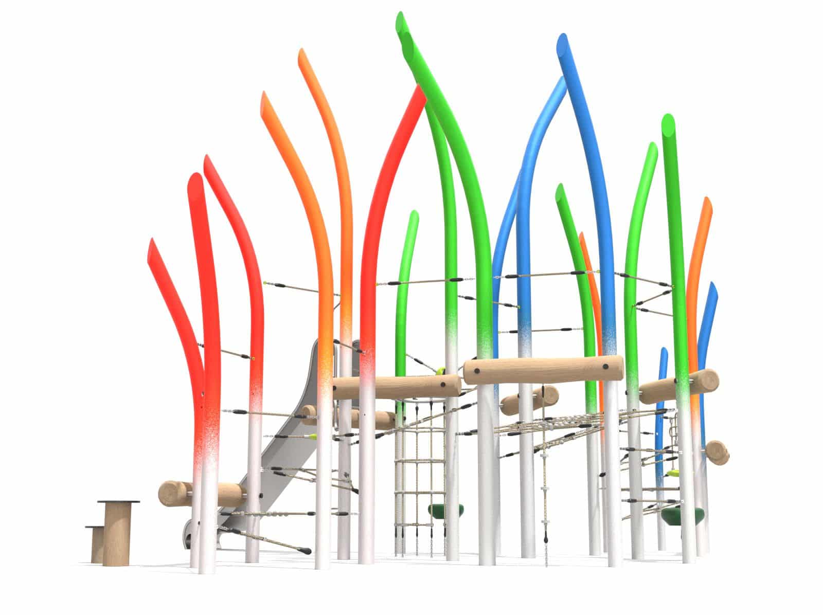 Farbiges Seilkletternetz für den Spielplatz