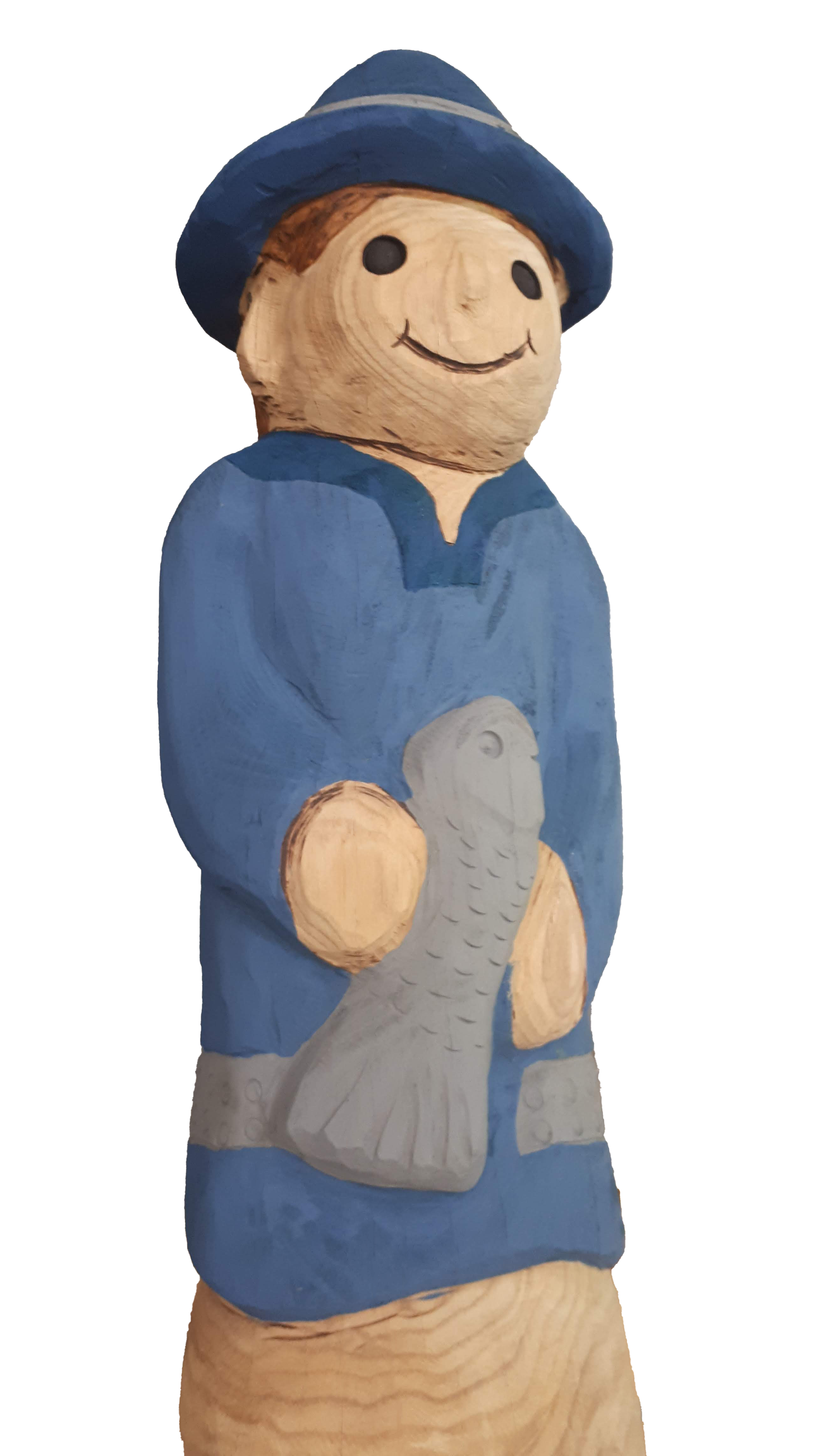 Pfostenkopf/Schnitzfigur Fischer -