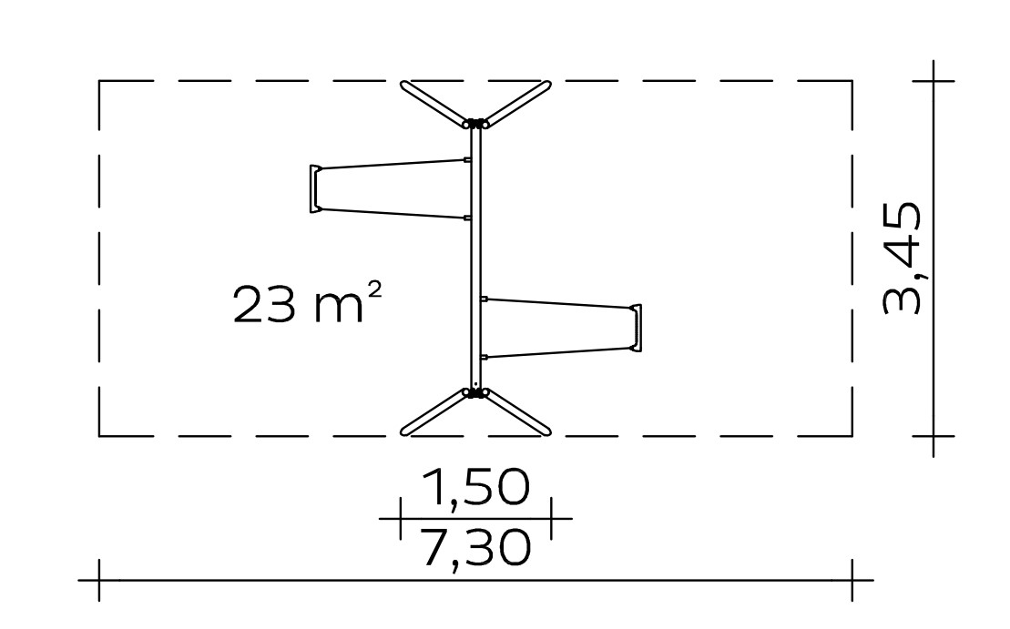 Standardschaukel (2,00) Stahl – verzinkt Ansicht 3