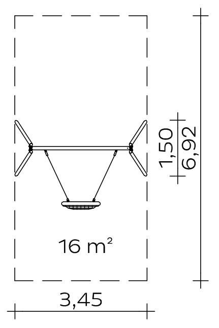 Standardkorbschaukel (2,00) Edelstahl Ansicht 3