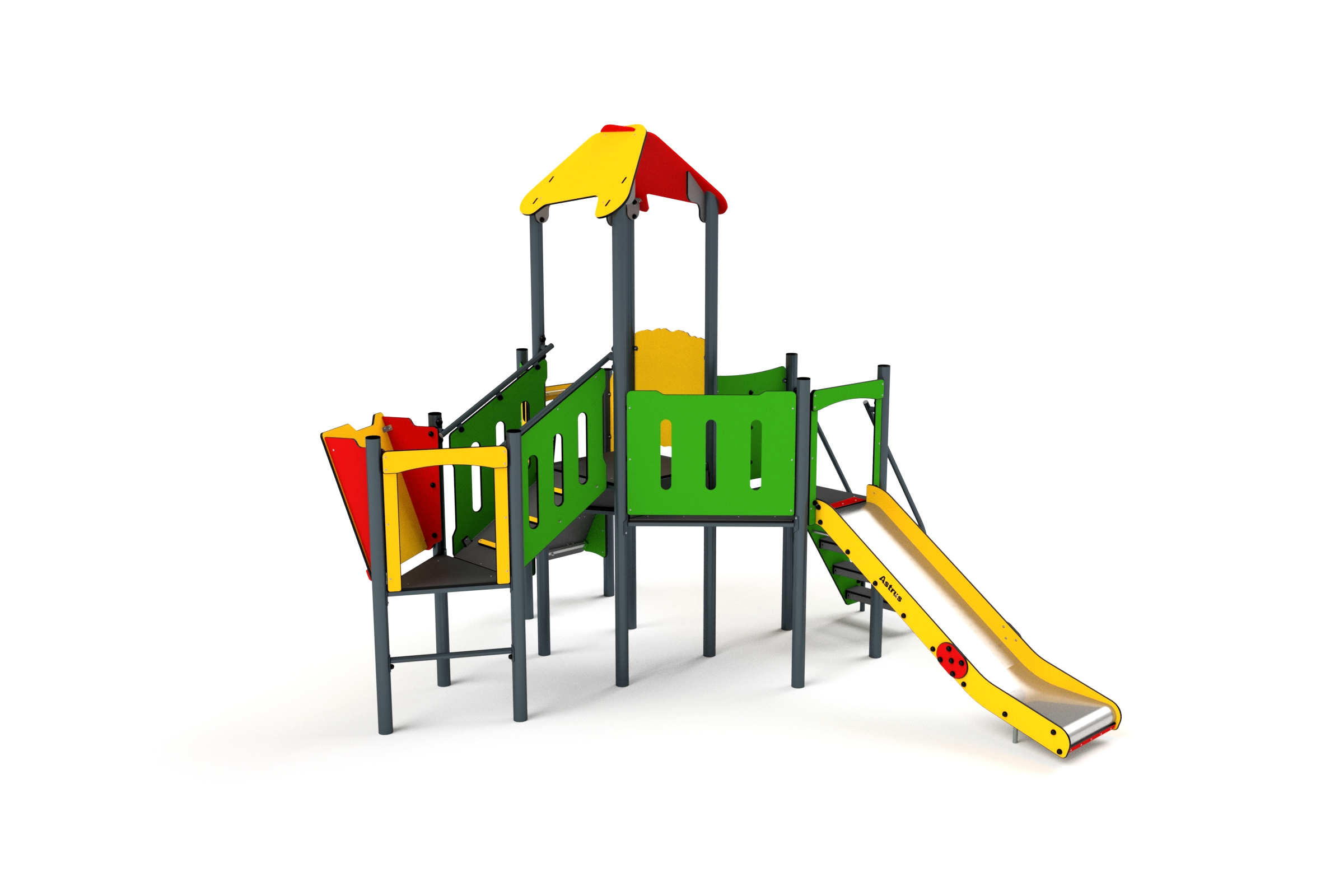 11076 Turm mit Rutsche, Sprossenleiter und Kletterwand Ansicht 5