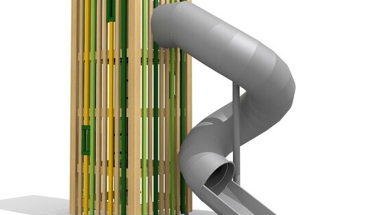 bimbox Wurmturm M2 mit Edelstahl Wendelrutsche