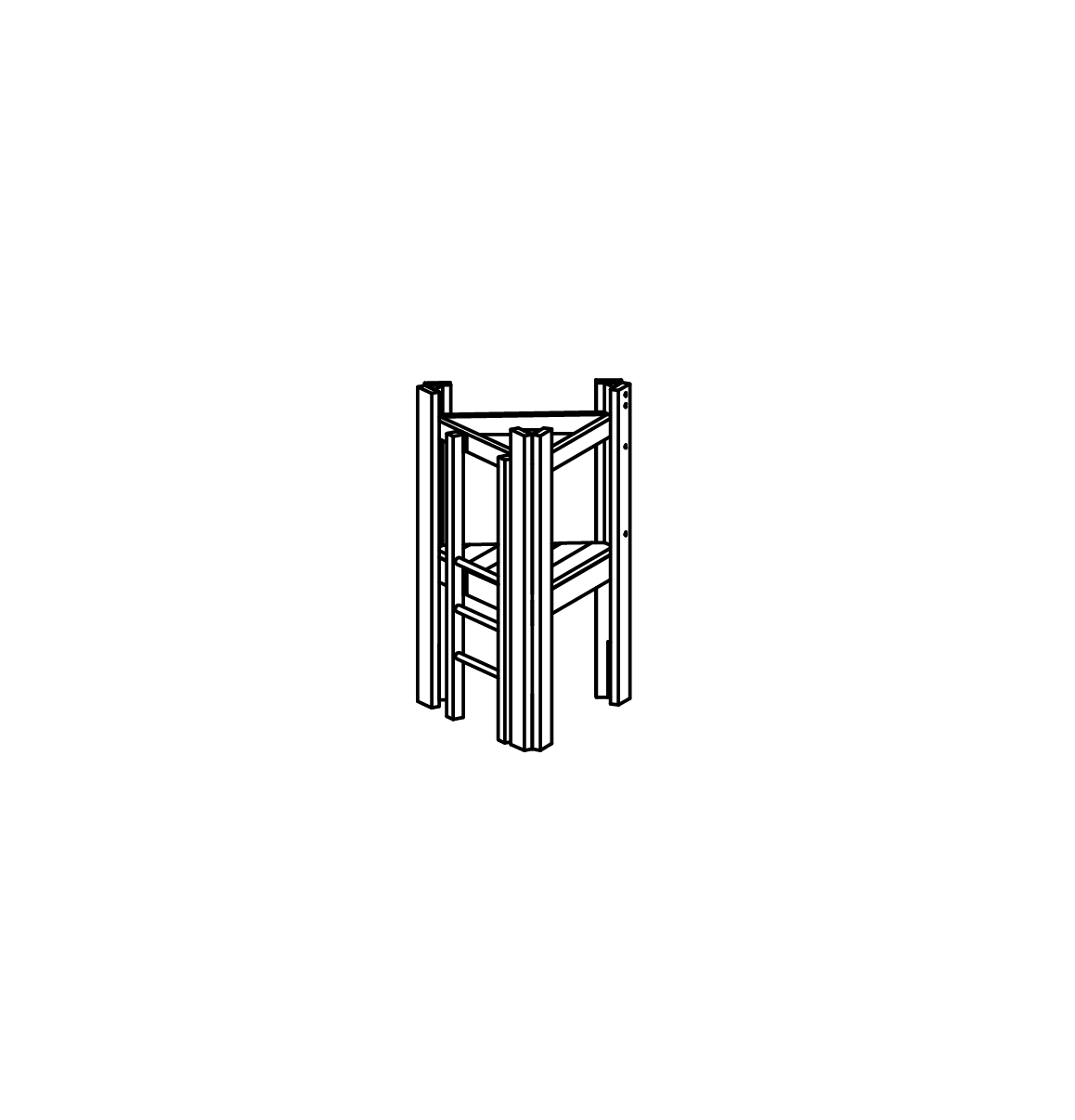 Kleine Dreieckhütte mit Leiter Ansicht 2