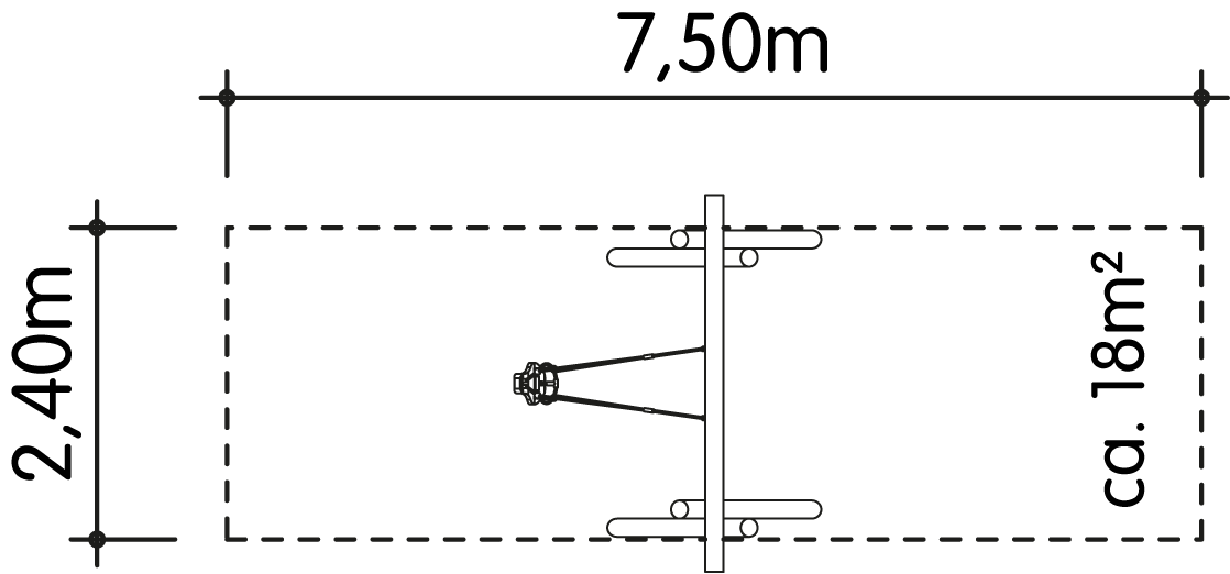 Schaukel 1-fach LH210cm, 1 Kleinkind-Schaukelsitz Ansicht 4