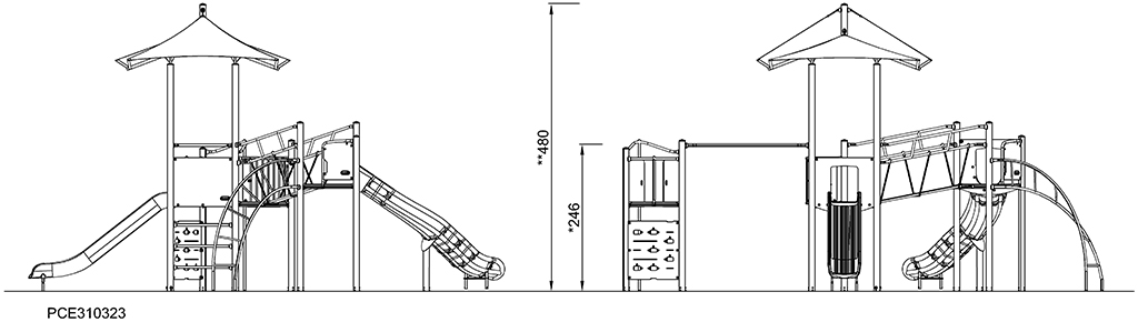 3-Turm-Spielanlage Camba mit Sonnensegel PCE310323 Ansicht 5