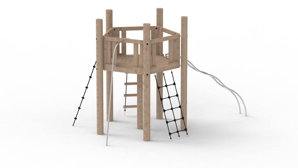 Kletterturm System 5 mit Boden Ansicht 2