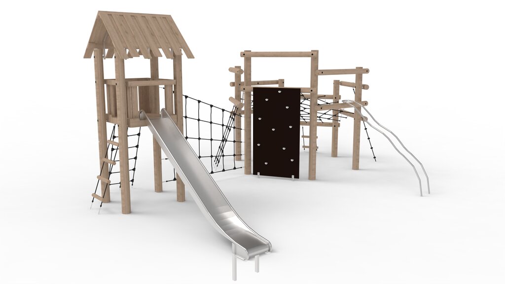 Klettersystem mit Rutsche Ansicht 2