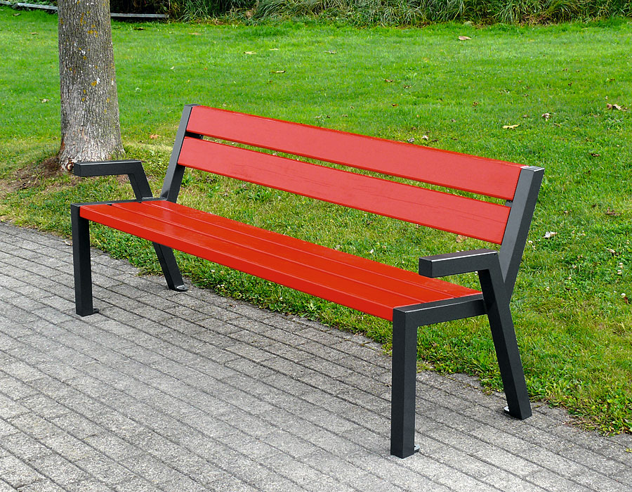 Parkbank Kiefer lackiert Ansicht 3