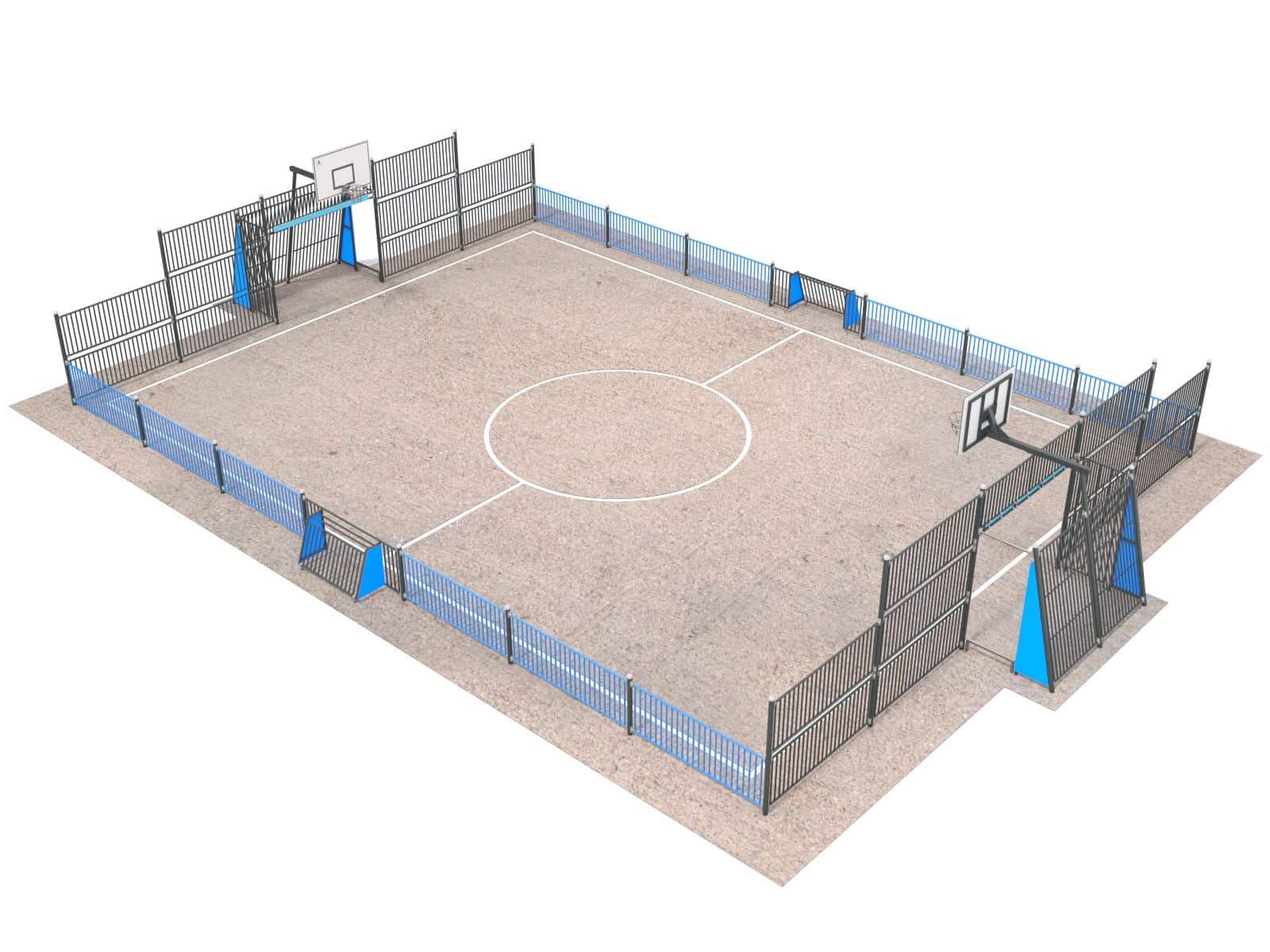 Fussball- und Basketballfeld für Spielplatz