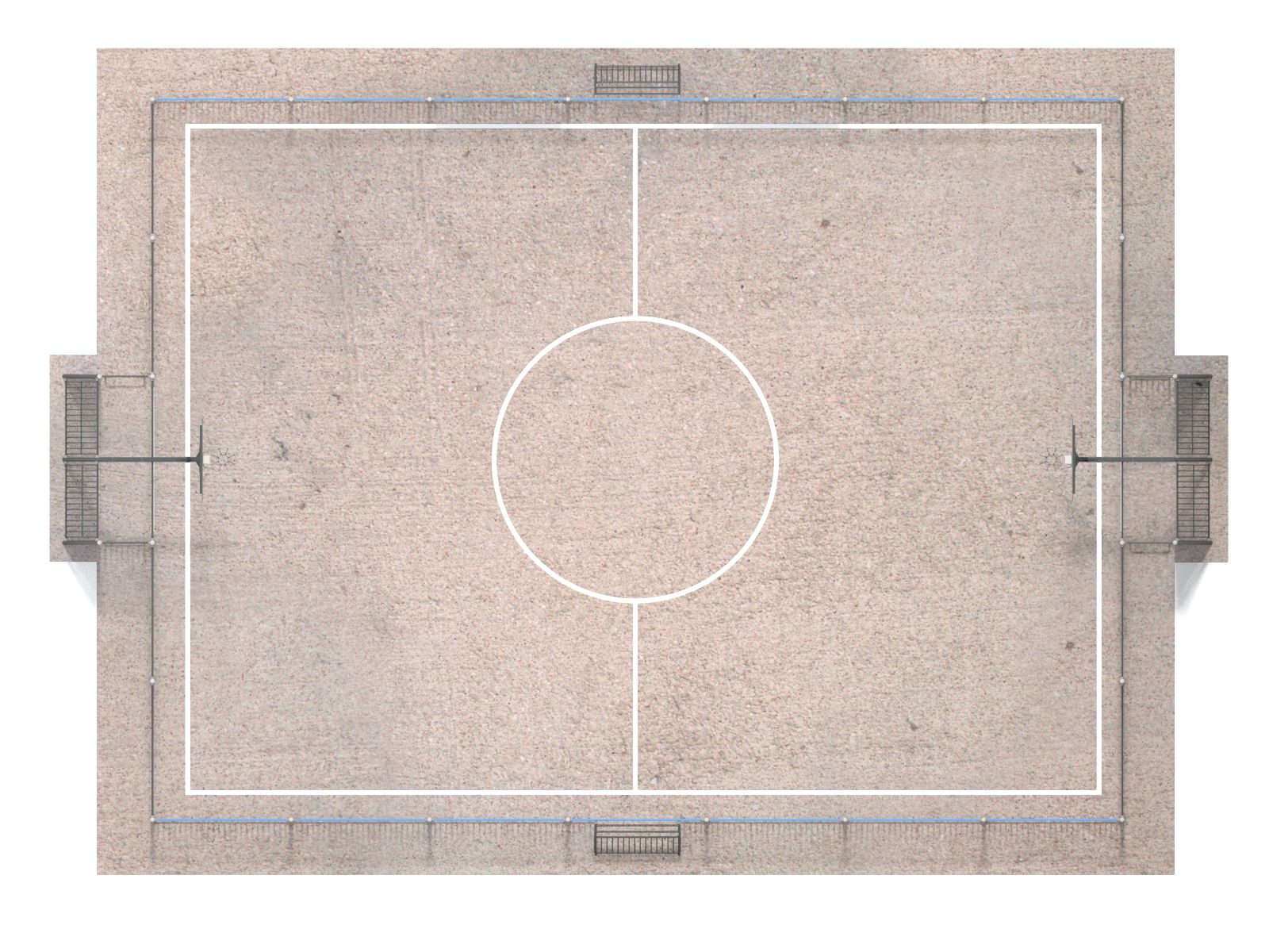 Fussball- und Basketballfeld für Spielplatz Ansicht 3