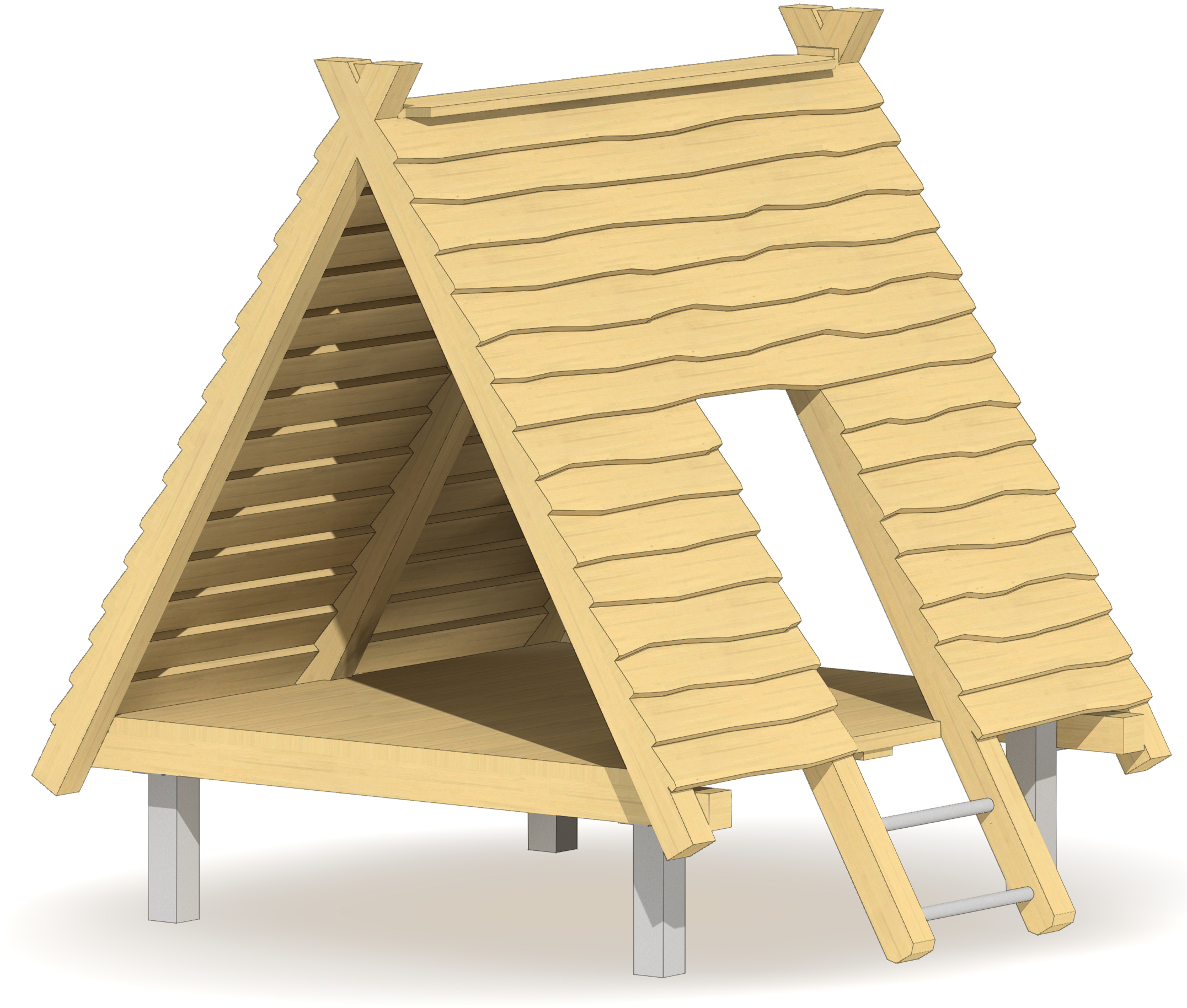 Holz-Zelt Ansicht 4