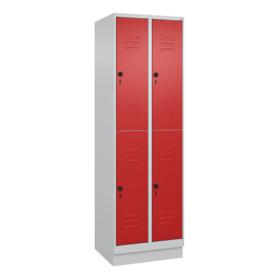 C+P Doppel-Garderobenschrank „Classic Plus“, Abteilbreite 30 cm, mit Sockel, Sport-Thieme