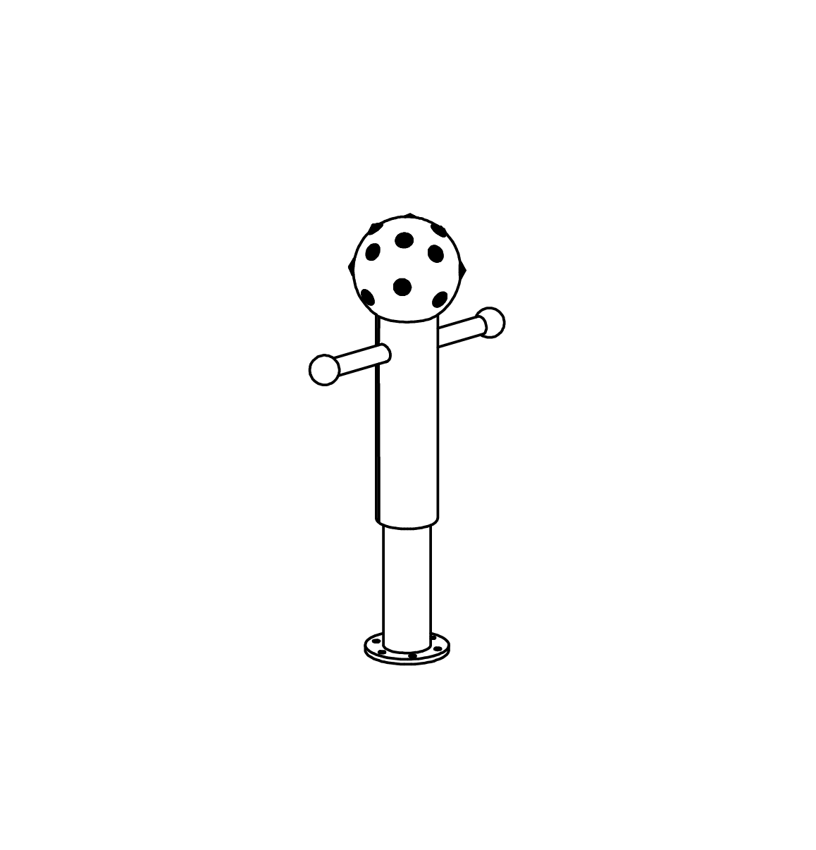 Spritzpumpe mit farbigem Pilzkopf Ansicht 2