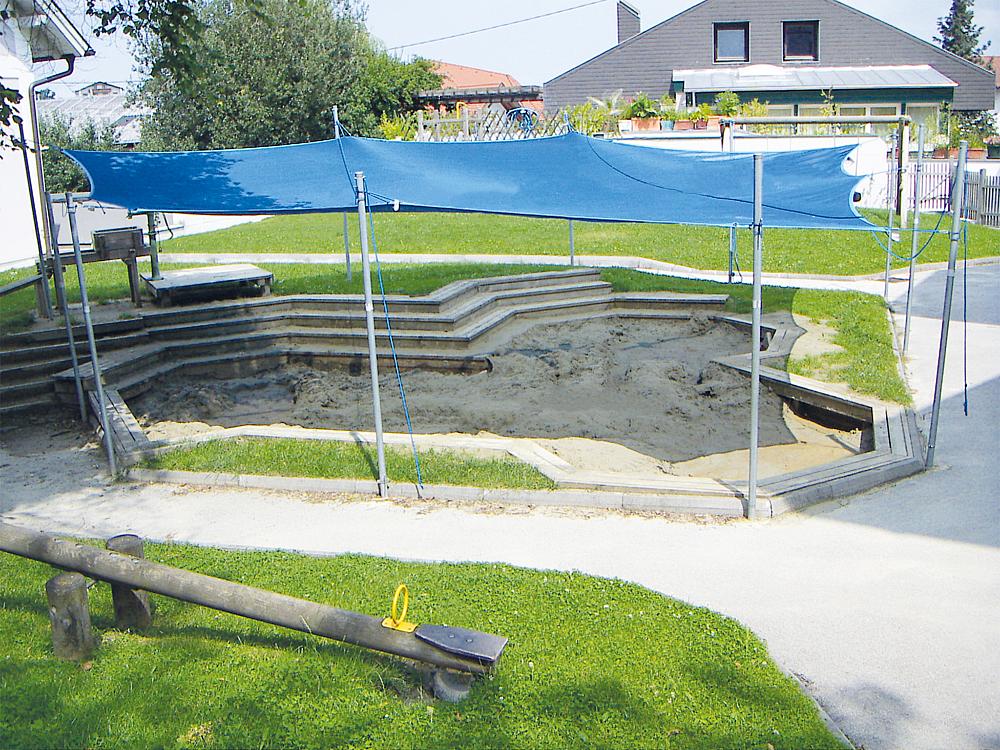 Schattensegel höhenverstellbar Sechseck, eibe