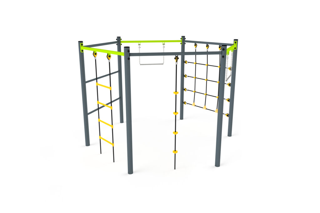 3605S-1 Fitness-Hexagon mit Kletterwand