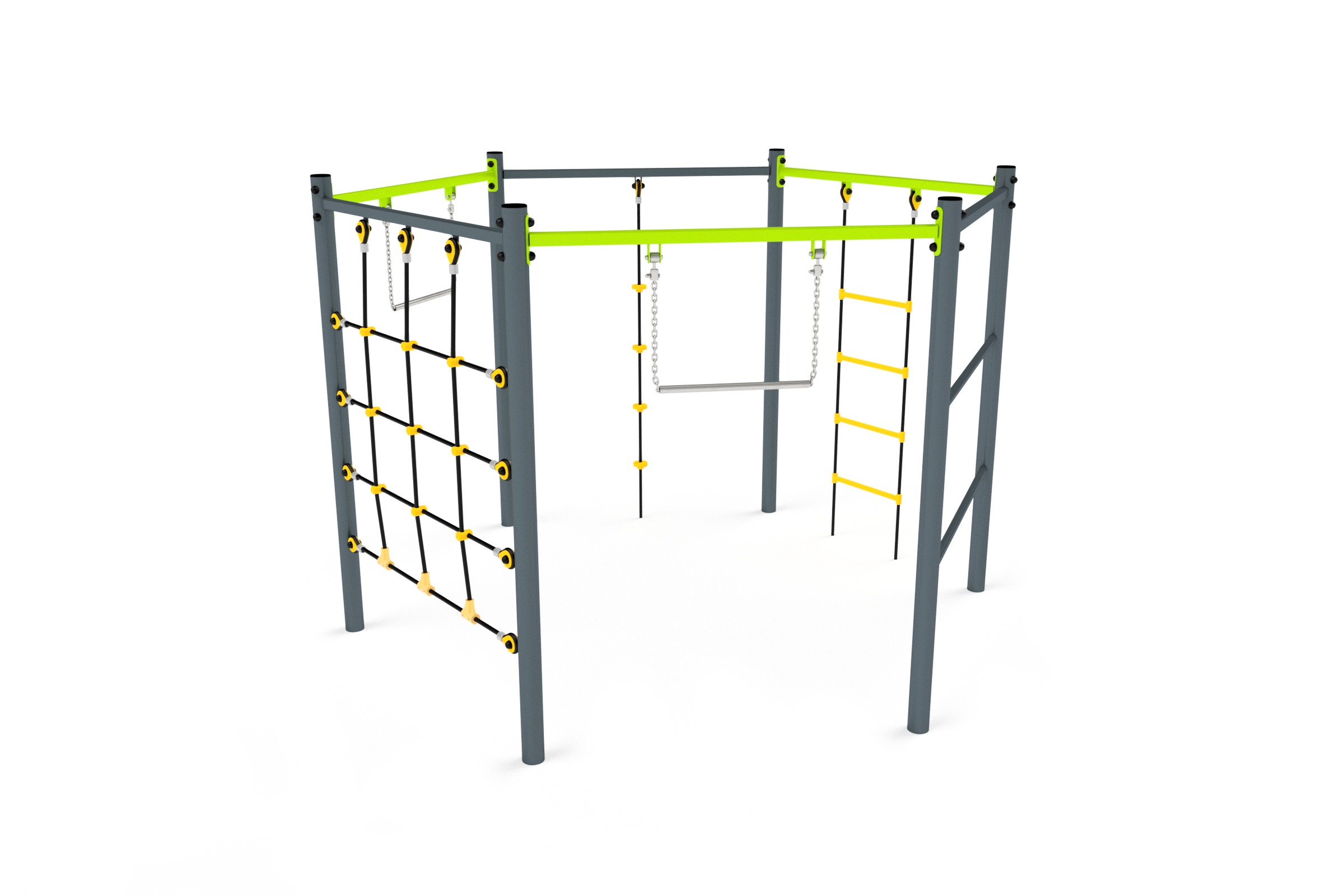 3605S-1 Fitness-Hexagon mit Kletterwand Ansicht 3