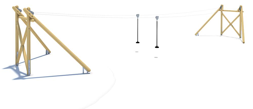 Seilbahn Montana Duo 20 m für Hügelverbau, eibe
