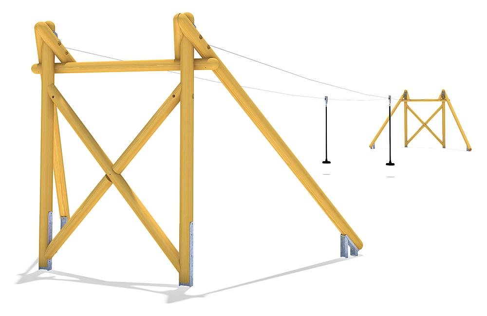 Seilbahn Montana Duo 30 m für Hügelverbau Ansicht 1