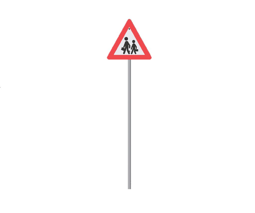 Kinder auf der Strasse - Verkehrsschild Ansicht 2