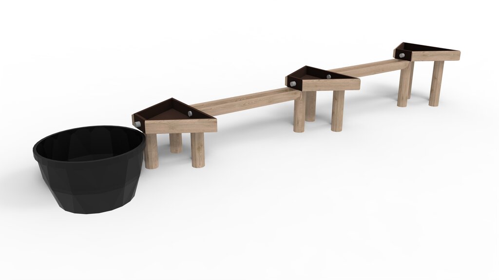 Wasserspiel mit dreieckiger Bodex-Wanne, Norna