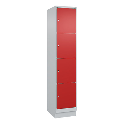 C+P Fächerschrank „Classic Plus“, 4 Fächer übereinander, Abteilbreite 40 cm, mit Sockel