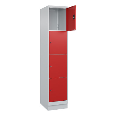 C+P Fächerschrank „Classic Plus“, 4 Fächer übereinander, Abteilbreite 40 cm, mit Sockel Ansicht 2