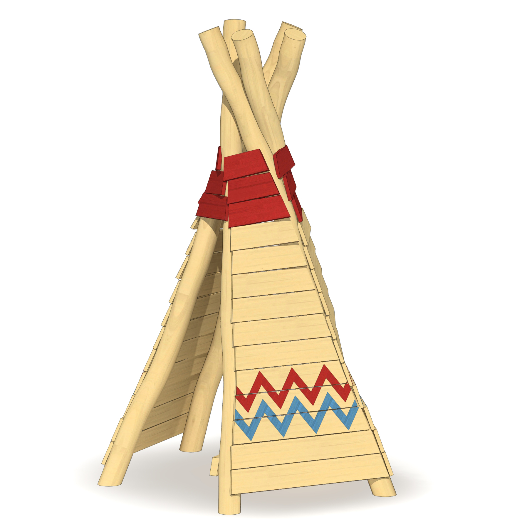 Tipi Apache mit Stammeszeichen Ansicht 4