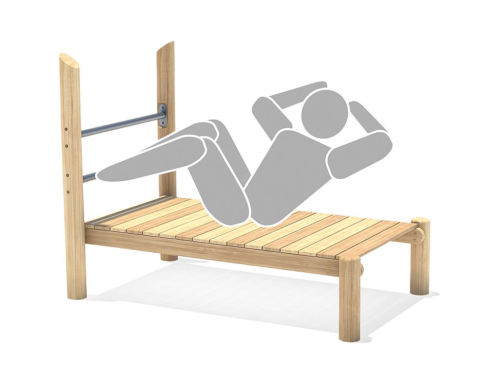 Trimm-dich-Pfad Sit-up Bank gerade Ansicht 6