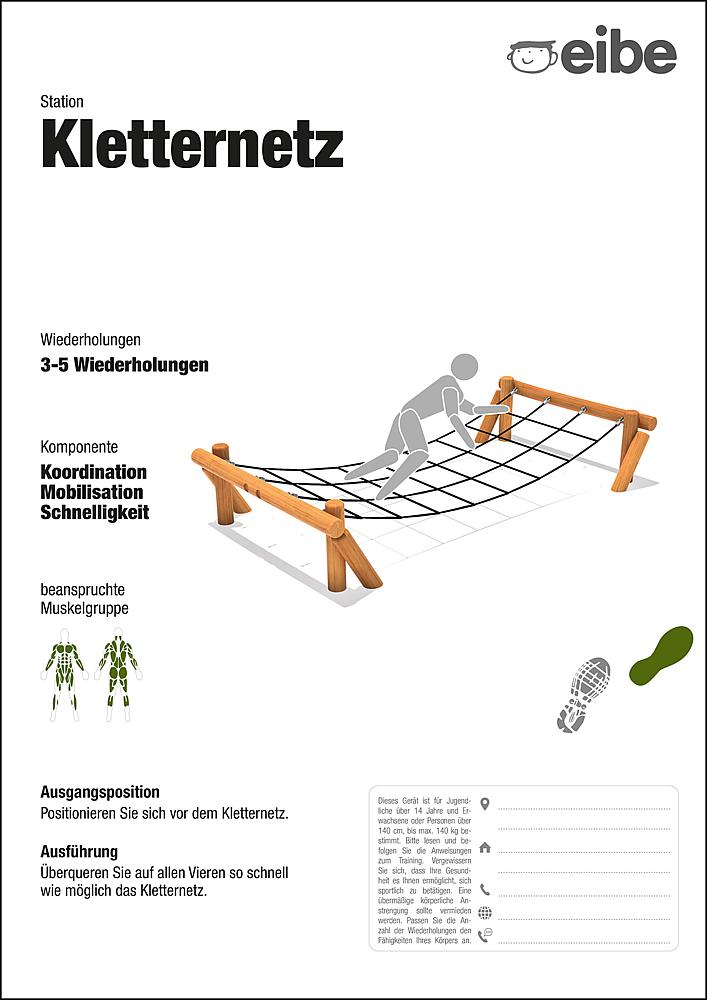 Trimm-dich-Pfad Trainingsschild Kletternetz Ansicht 4
