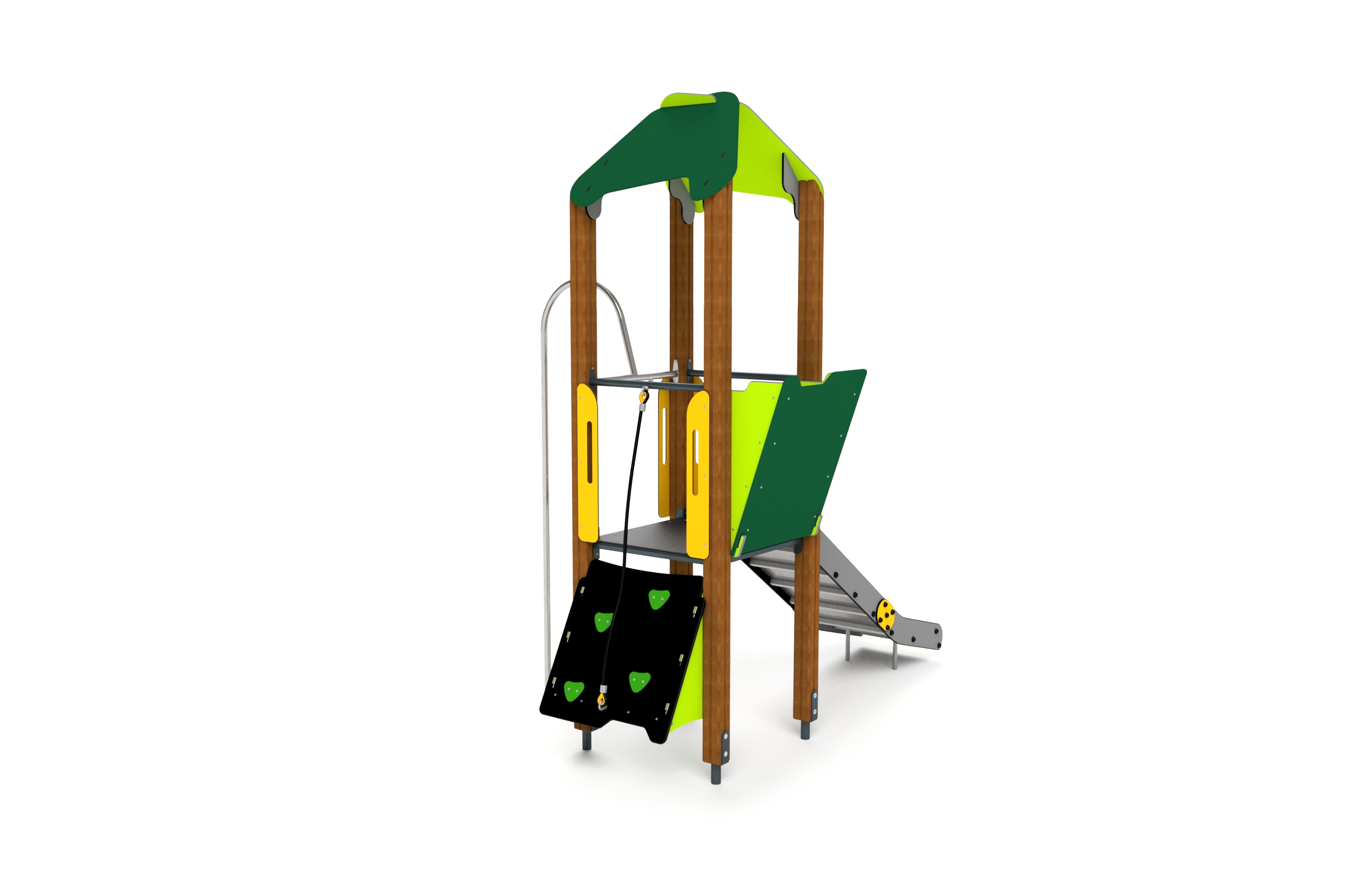10006 Kleiner Kletterturm mit Kletterwand und Rutschbahn Ansicht 3