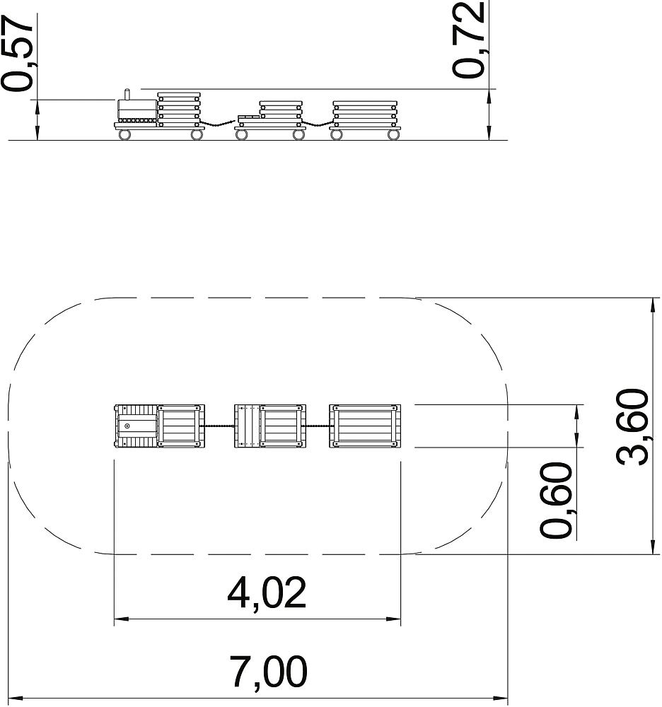 Ketteneisenbahn 3-tlg. Ansicht 6