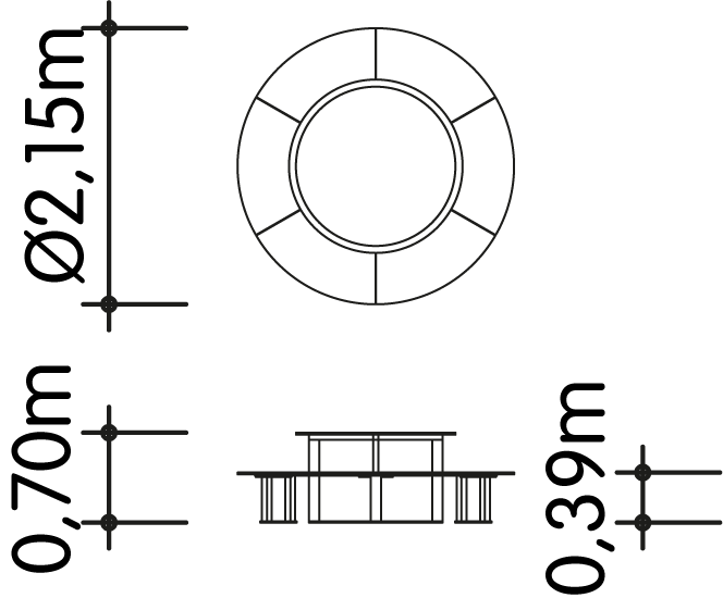 Rundsitzgruppe Ø215cm Ansicht 5
