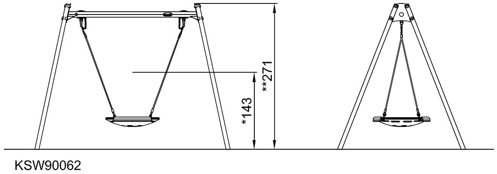 KOMPAN Nestschaukel Schalennest H:2,5m, KOMPAN