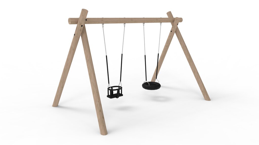 Schaukel mit A-Gestell, Reifensitz und Babysitz, Norna