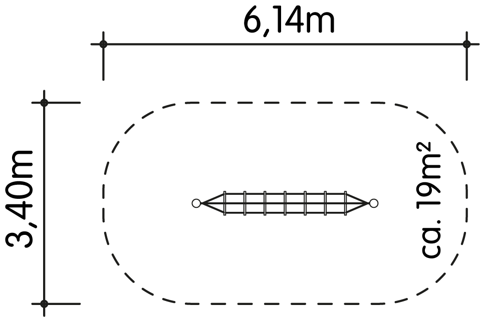 Strickleiter waagerecht 3m mit Halteseil Ansicht 4