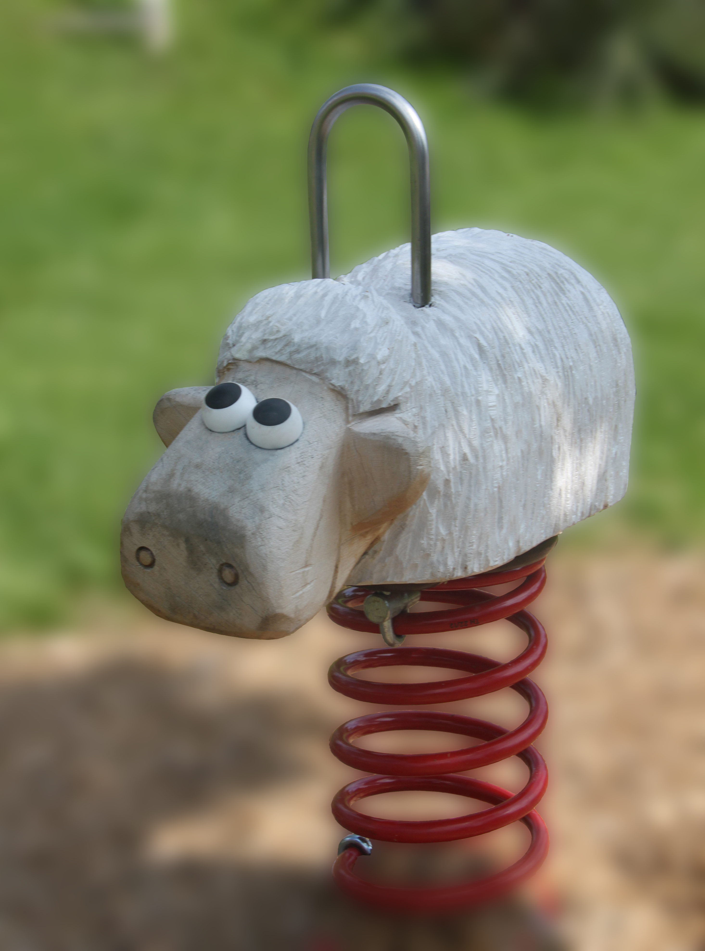 Wippgerät Schaf Wolle Ansicht 2