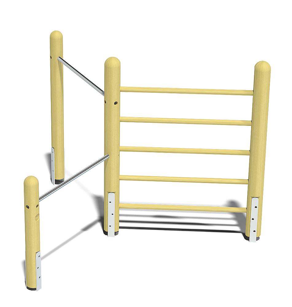 Sprossenwand mit Doppelreck Ansicht 1