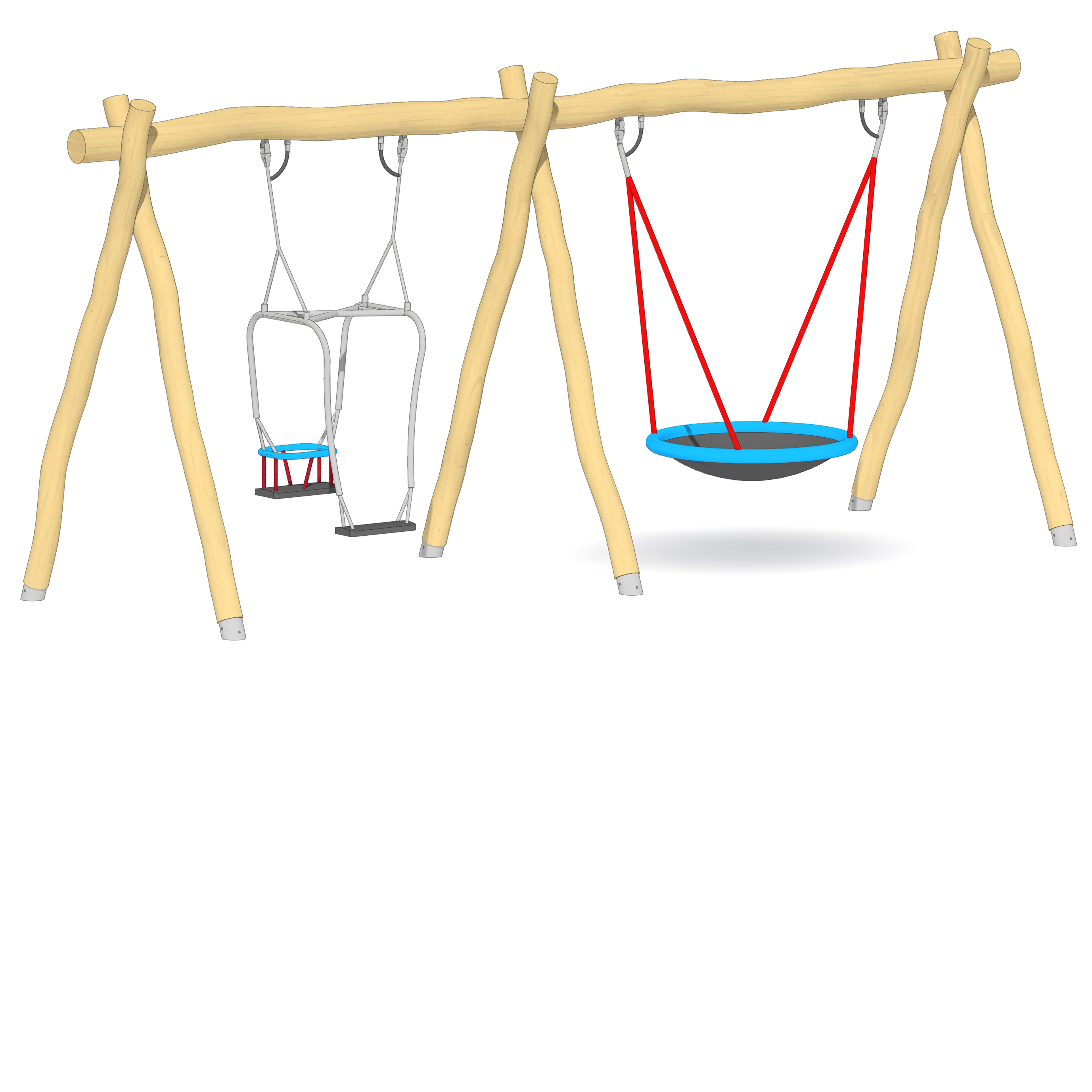 Schaukel-Nestkorb-Kombi LH250cm, Eltern-Kind-Sitz