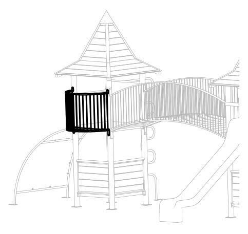 Balkon für Turm aus Fichte Ansicht 5