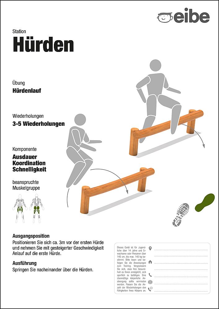Trimm-dich-Pfad Trainingsschild Hürdenlauf Ansicht 4