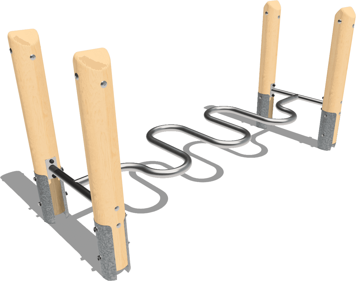 Balancierelement Schlange mit Edelkastanienpfosten Ansicht 3