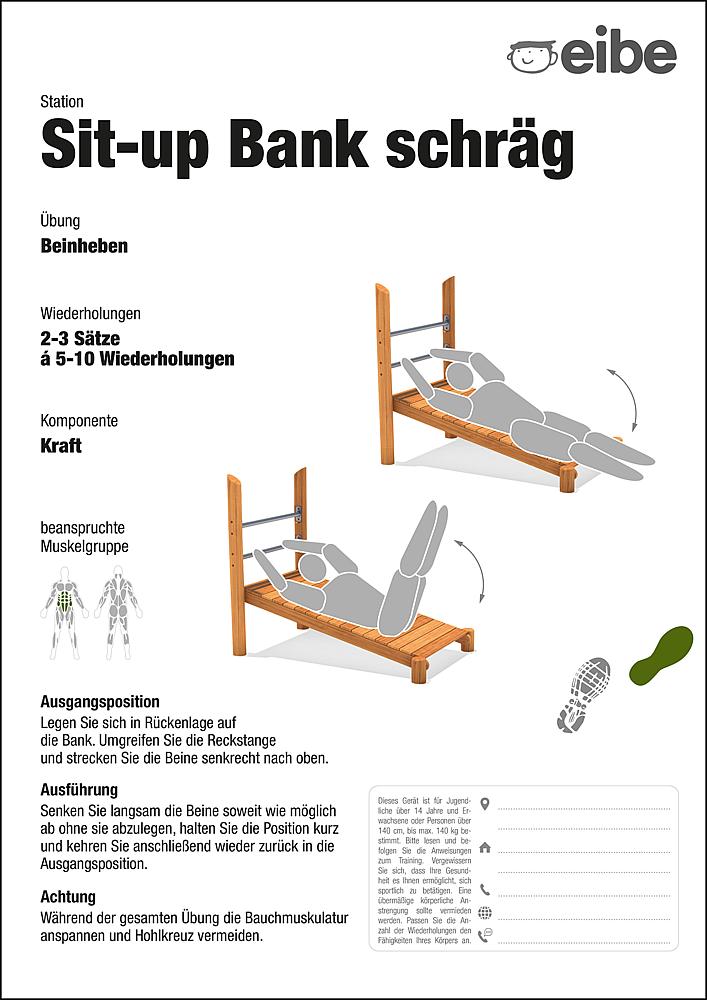 Trimm-dich-Pfad Trainingsschild Bauchtrainer schräg Ansicht 4