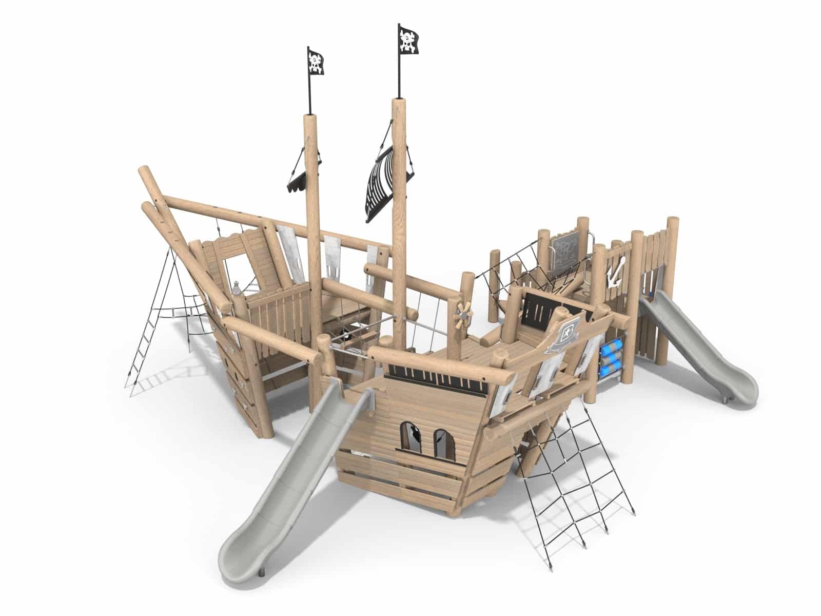 Holzschiff für Spielplatz Ansicht 3