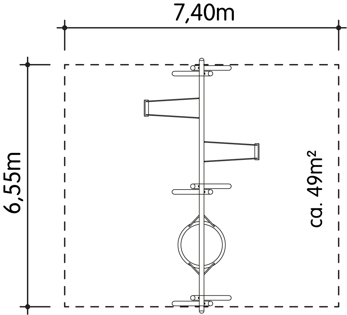 Schaukel-Nestkorb-Kombi 2-fach LH210cm Ansicht 4