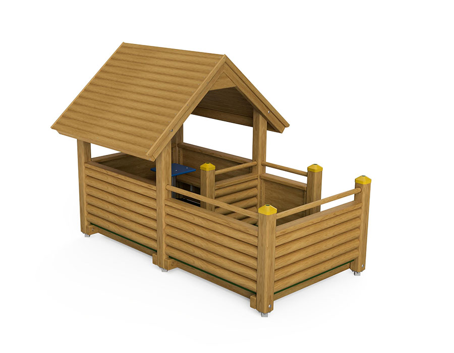 Spielhaus mit Balkon Ansicht 3